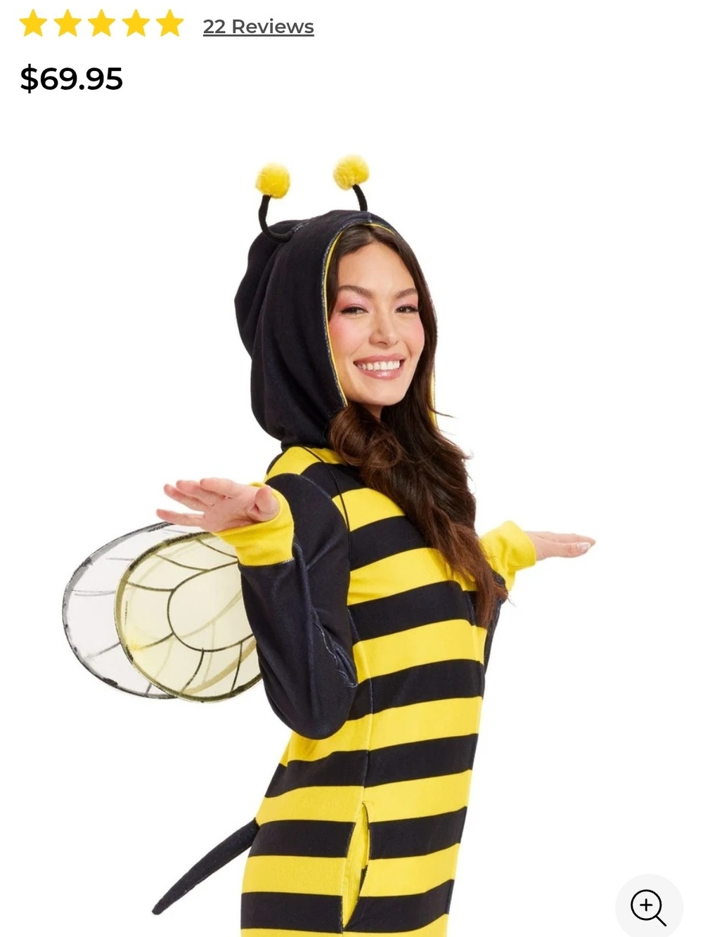 Women's Bumblebee Costume - Black & Yellow Hooded Bee Outfit
